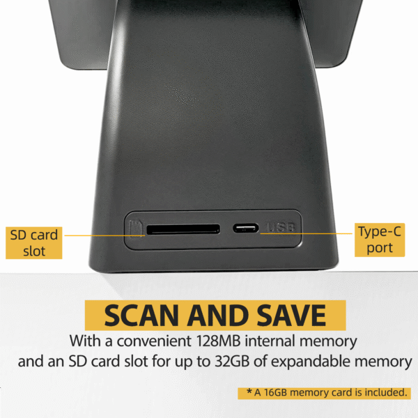 ClearScan P5 Film Scanner with SD Card, Upgraded Version, 24MP High-Resolution 35mm/135/126/110/Super 8 Film & Slide Converter with 5” LCD, Quick Digital JPEG Conversion