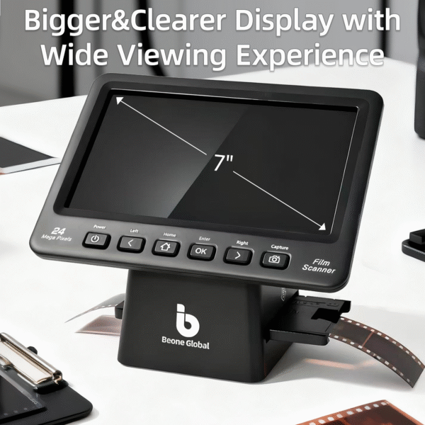 ClearScan P7 Film Scanner with SD Card,7” LCD,Upgraded Version, 24MP High-Resolution 35mm/135/126/110/Super 8 Film & Slide Converter, Quick Digital JPEG Conversion